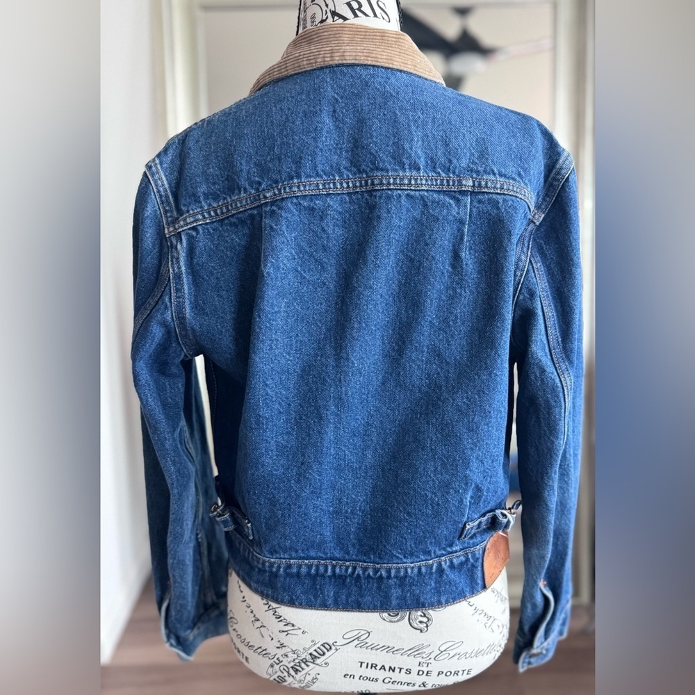 vintage 80s 90s ralph lauren western denim corduroy collar jean jacket - Picture 5 of 13